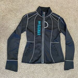 Ragnar Athlesure Zip Jacket Ladies size M With Cell Storage, Pockets Grey/Teal